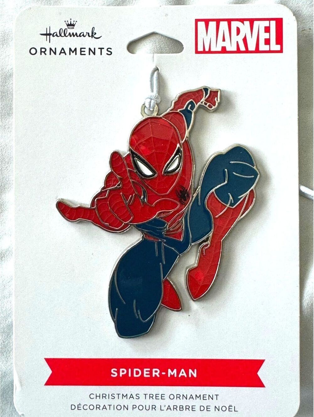 Hallmark Marvel 2022 Spider-Man flat metal Christmas ornament new on card